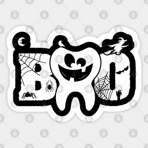 Boo Dentist Halloween Costume Dental Squad Sticker by Toeffishirts